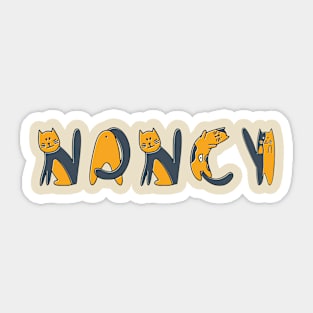 Nancy | Girl Name | Cat Lover | Cat Illustration Sticker